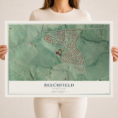 Map of Beechfield, Maryland, 18 x 24 inch unframed archival matte print