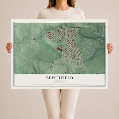 Map of Beechfield, Maryland, 24 x 36 inch unframed archival matte print