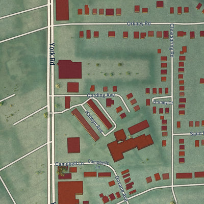 Close-up of the map of Belvedere, Maryland print showing street and building detail