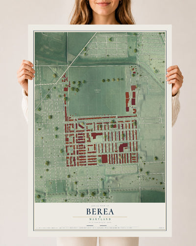 Map of Berea, Maryland, 24 x 36 inch unframed archival matte print