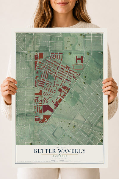 Map of Better Waverly, Maryland, 18 x 24 inch unframed archival matte print