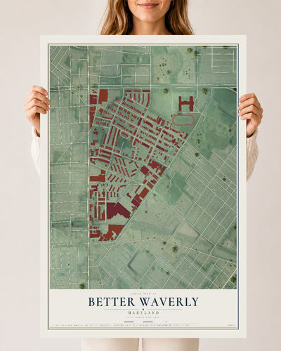 Map of Better Waverly, Maryland, 24 x 36 inch unframed archival matte print