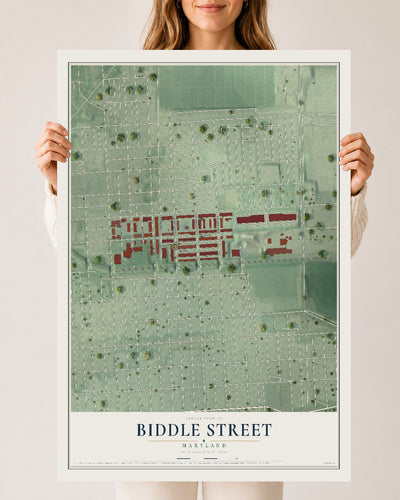 Map of Biddle Street, Maryland, 24 x 36 inch unframed archival matte print