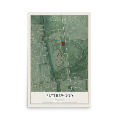 Map of Blythewood, Maryland, 12 x 18 inch unframed archival matte print