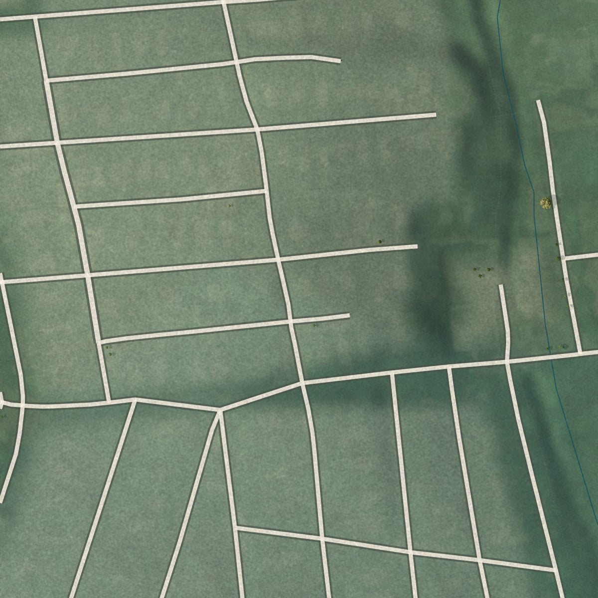 Second close-up of the map of Blythewood, Maryland print showing more streets and buildings