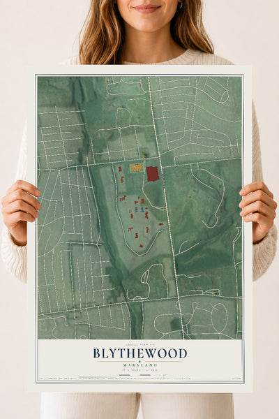 Map of Blythewood, Maryland, 18 x 24 inch unframed archival matte print