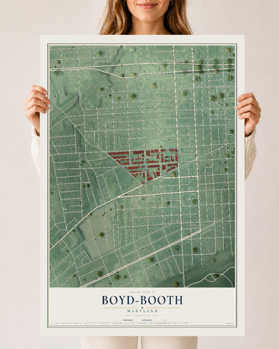 Map of Boyd-Booth, Maryland, 24 x 36 inch unframed archival matte print