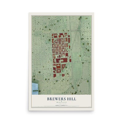 Map of Brewers Hill, Maryland, 12 x 18 inch unframed archival matte print