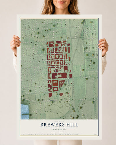 Map of Brewers Hill, Maryland, 24 x 36 inch unframed archival matte print