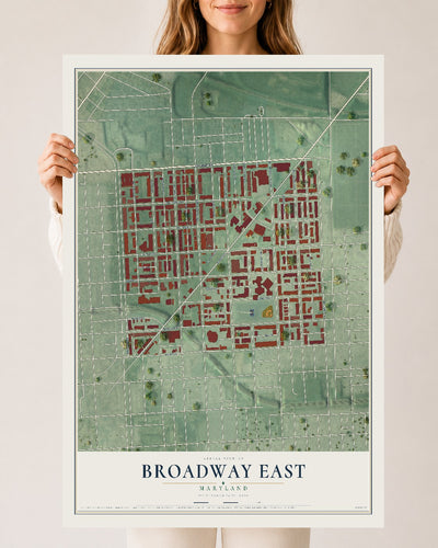 Map of Broadway East, Maryland, 24 x 36 inch unframed archival matte print