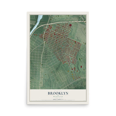 Map of Brooklyn, Maryland, 12 x 18 inch unframed archival matte print