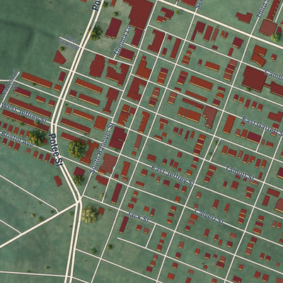 Second close-up of the map of Brooklyn, Maryland print showing more streets and buildings