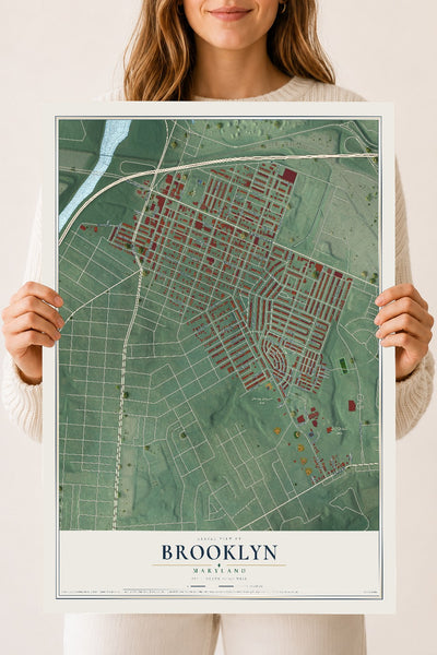 Map of Brooklyn, Maryland, 18 x 24 inch unframed archival matte print