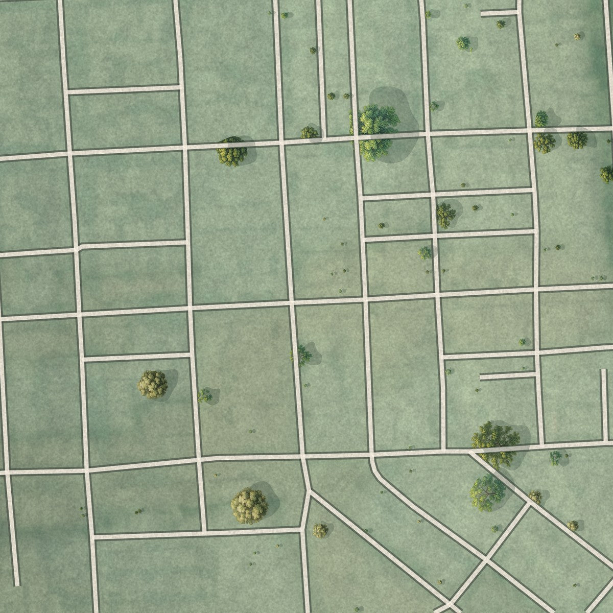 Second close-up of the map of Butchers Hill, Maryland print showing more streets and buildings