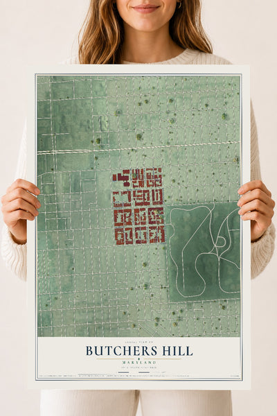 Map of Butchers Hill, Maryland, 18 x 24 inch unframed archival matte print