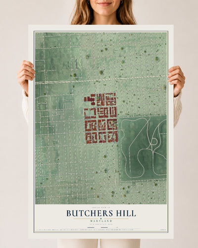 Map of Butchers Hill, Maryland, 24 x 36 inch unframed archival matte print