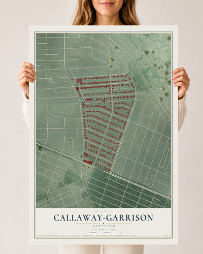 Map of Callaway-Garrison, Maryland, 24 x 36 inch unframed archival matte print