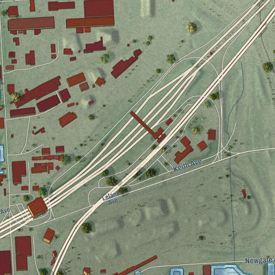 Close-up of the map of Canton Industrial Area, Maryland print showing street and building detail