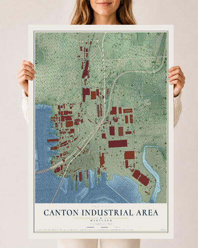 Map of Canton Industrial Area, Maryland, 24 x 36 inch unframed archival matte print