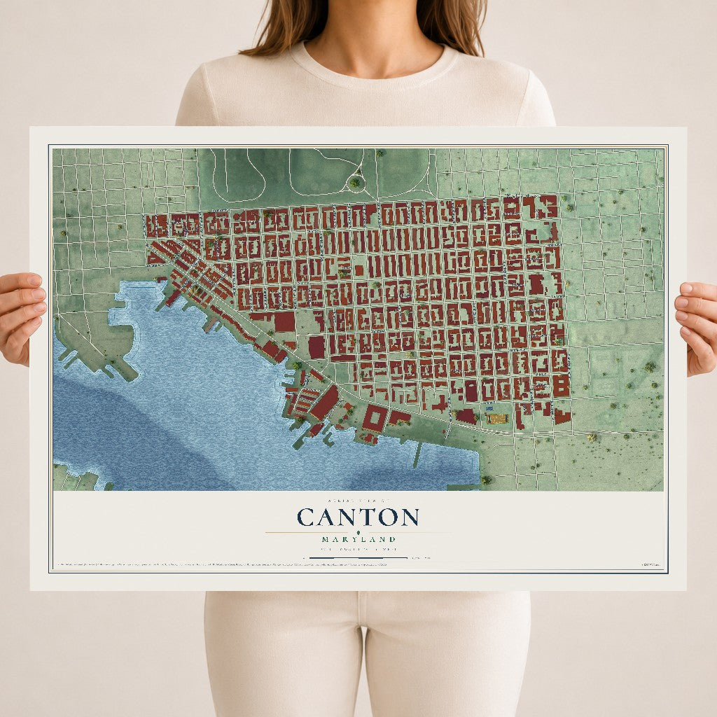 Map of Canton, Maryland, 18 x 24 inch unframed archival matte print