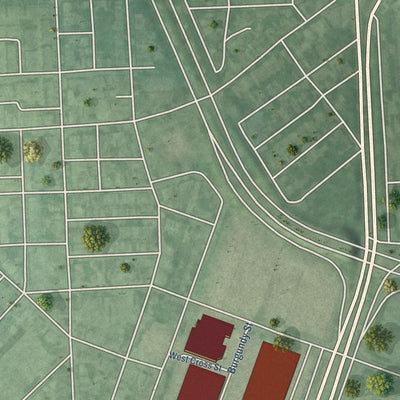 Second close-up of the map of Carroll - Camden Industrial Area, Maryland print showing more streets and buildings
