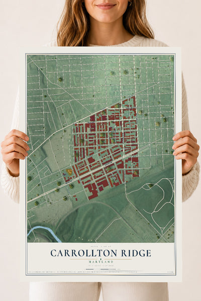 Map of Carrollton Ridge, Maryland, 18 x 24 inch unframed archival matte print