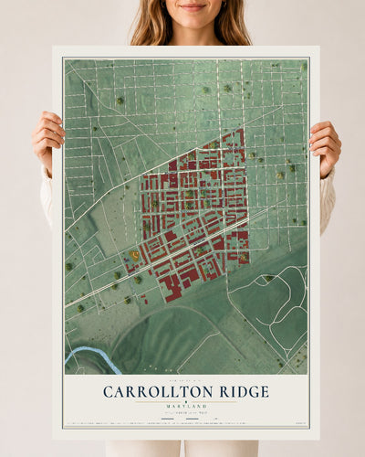 Map of Carrollton Ridge, Maryland, 24 x 36 inch unframed archival matte print