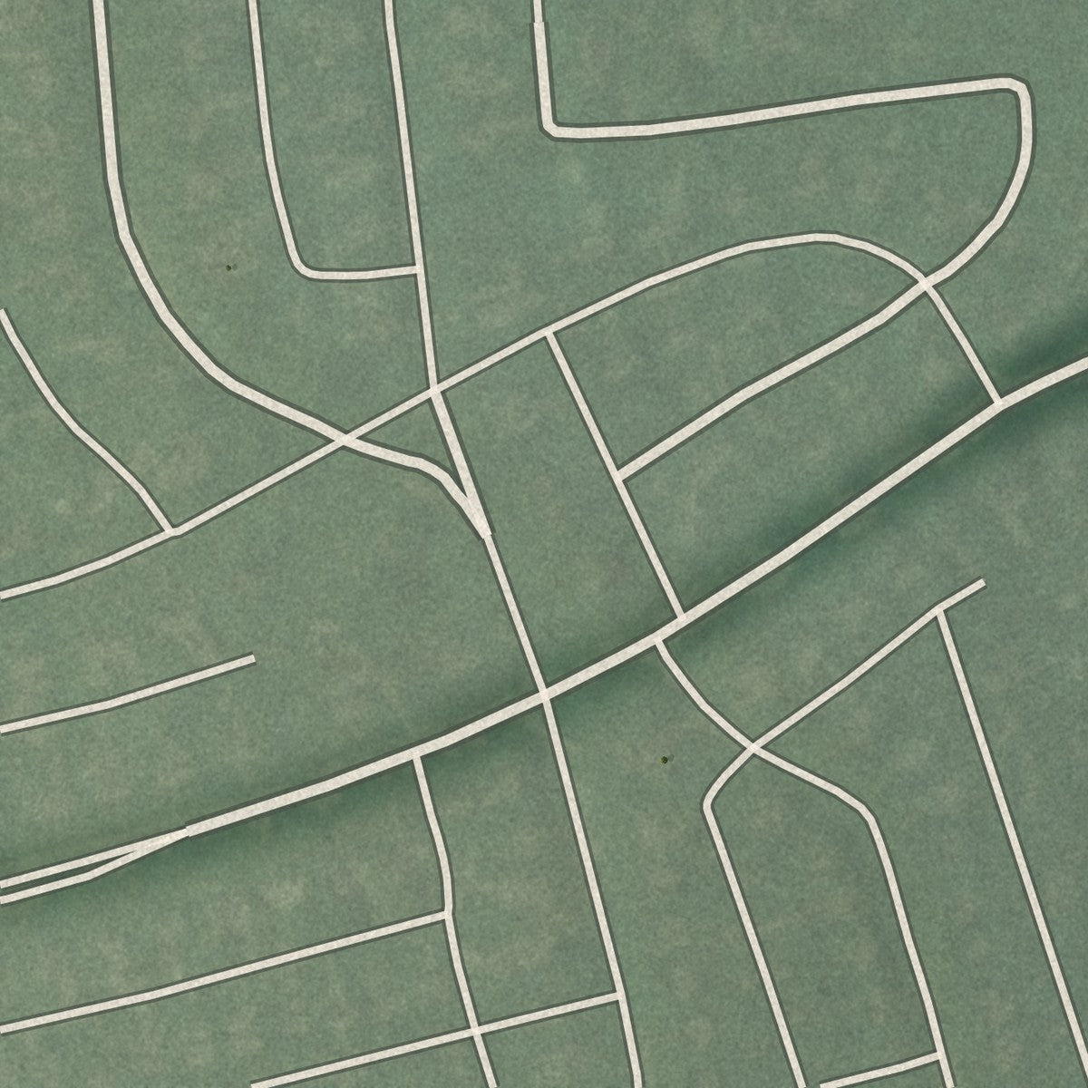 Second close-up of the map of Cedarcroft, Maryland print showing more streets and buildings