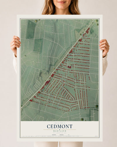Map of Cedmont, Maryland, 24 x 36 inch unframed archival matte print