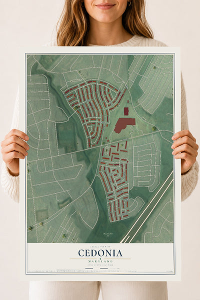 Map of Cedonia, Maryland, 18 x 24 inch unframed archival matte print