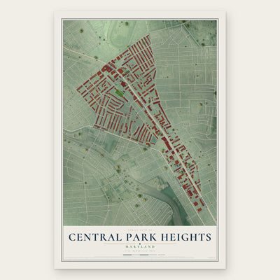 Central Park Heights, Maryland map print, the full design