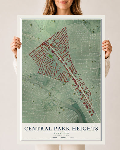 Map of Central Park Heights, Maryland, 24 x 36 inch unframed archival matte print