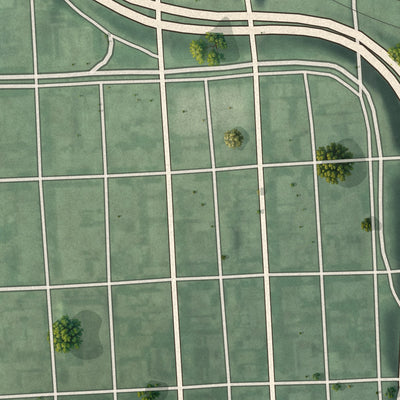 Second close-up of the map of Charles North, Maryland print showing more streets and buildings