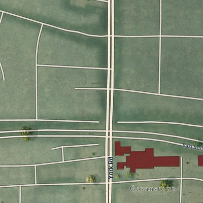 Second close-up of the map of Chinquapin Park, Maryland print showing more streets and buildings