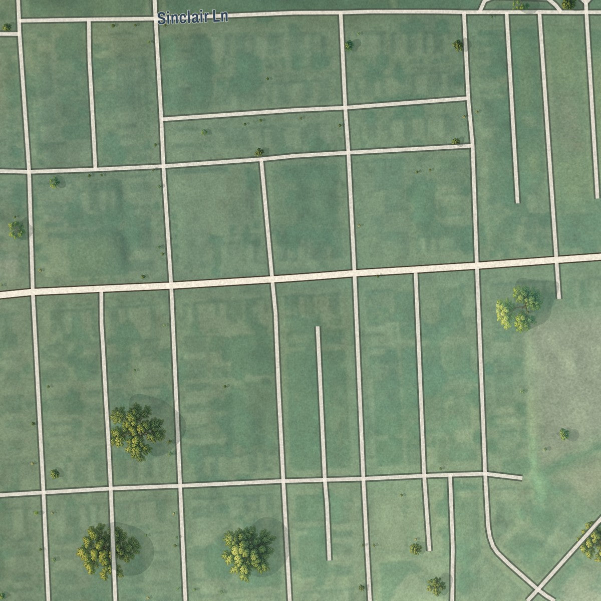 Second close-up of the map of Clifton Park, Maryland print showing more streets and buildings