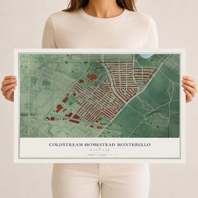 Map of Coldstream Homestead Montebello, Maryland, 12 x 18 inch unframed archival matte print