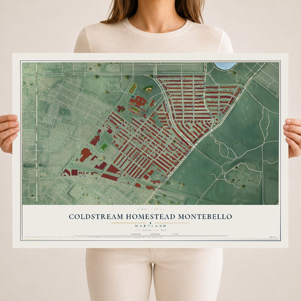 Map of Coldstream Homestead Montebello, Maryland, 18 x 24 inch unframed archival matte print