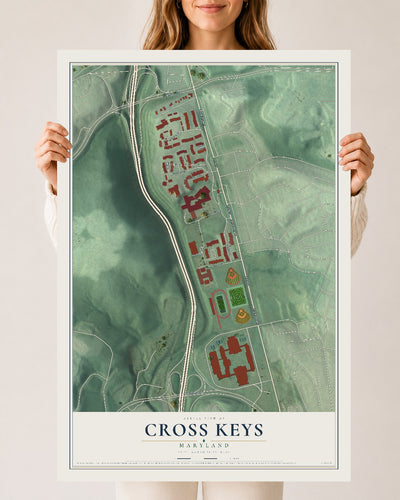 Map of Cross Keys, Maryland, 24 x 36 inch unframed archival matte print