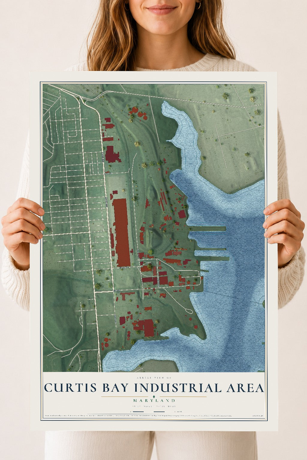 Map of Curtis Bay Industrial Area, Maryland, 18 x 24 inch unframed archival matte print