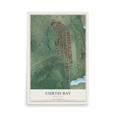 Map of Curtis Bay, Maryland, 12 x 18 inch unframed archival matte print