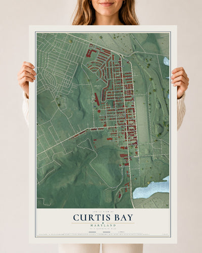Map of Curtis Bay, Maryland, 24 x 36 inch unframed archival matte print