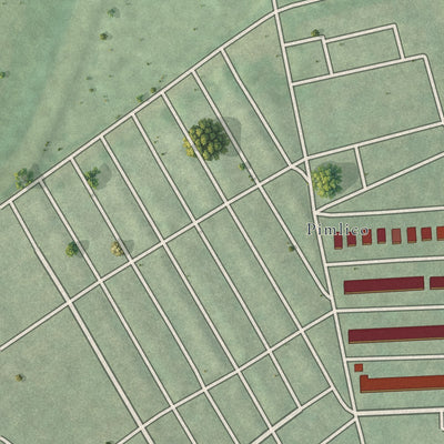 Second close-up of the map of Cylburn, Maryland print showing more streets and buildings