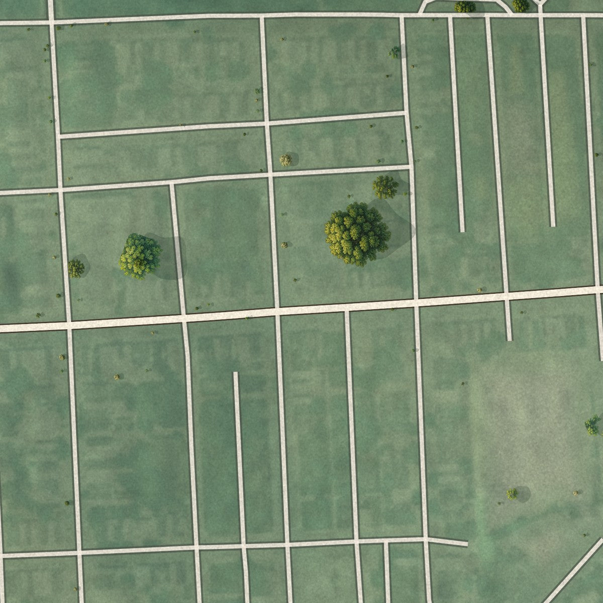 Second close-up of the map of Darley Park, Maryland print showing more streets and buildings