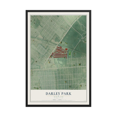 Map of Darley Park, Maryland, 12 x 18 inch print in a black wood frame