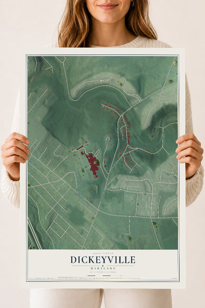 Map of Dickeyville, Maryland, 18 x 24 inch unframed archival matte print