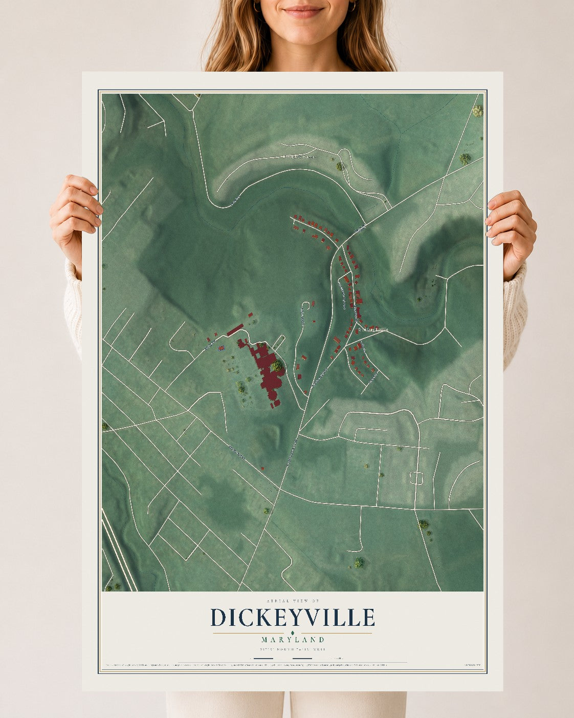 Map of Dickeyville, Maryland, 24 x 36 inch unframed archival matte print