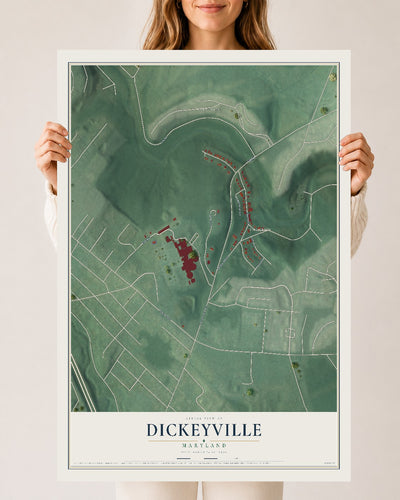 Map of Dickeyville, Maryland, 24 x 36 inch unframed archival matte print