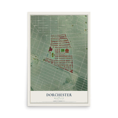 Map of Dorchester, Maryland, 12 x 18 inch unframed archival matte print