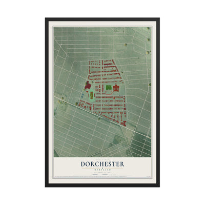 Map of Dorchester, Maryland, 12 x 18 inch print in a black wood frame