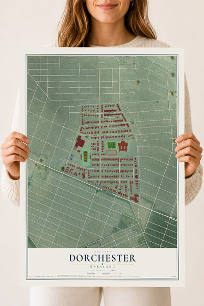 Map of Dorchester, Maryland, 18 x 24 inch unframed archival matte print